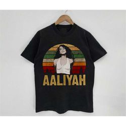 retro aaliyah vintage sunset shirt, aaliyah new bootleg 90s black t-shirt, aaliyah shirt, music rnb singer rapper shirt,
