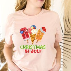Christmas in July shirt, ice cream shirt, retro christmas in July, funny shirts, celebrate Christmas in July tee, graphi