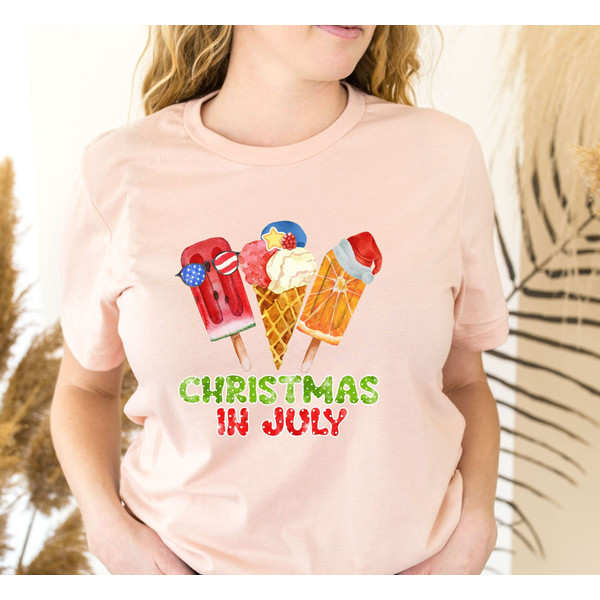 Christmas in July shirt, ice cream shirt, retro christmas in July, funny shirts, celebrate Christmas in July tee, graphic tee, trendy tshirt - 1.jpg