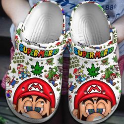 super mario crocs, super mario clog shoes unisex, cartoon crocs, movie cartoon crocs, super mario, mario bros crocs