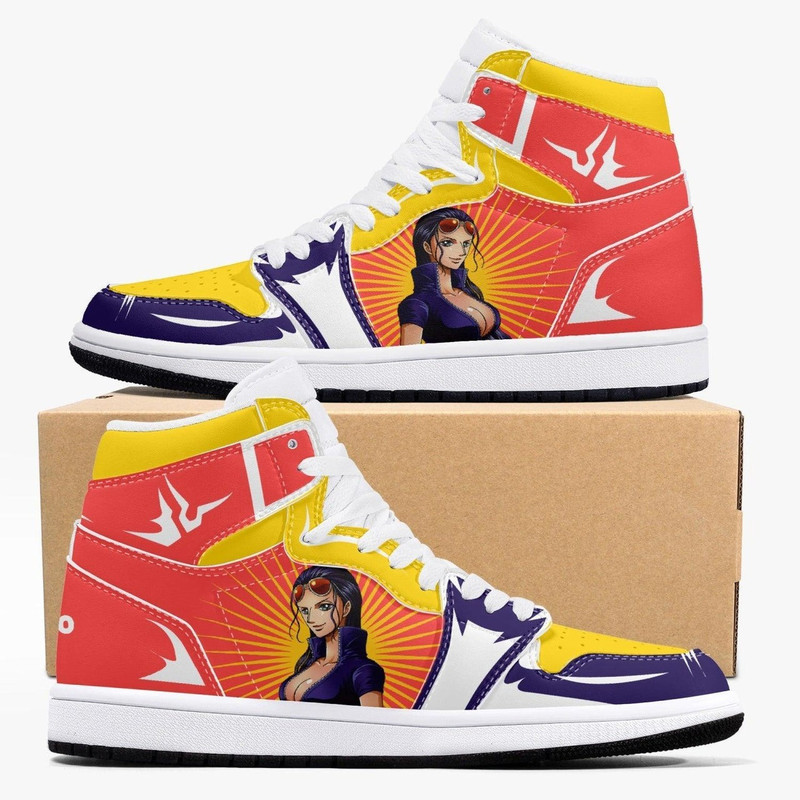 One Piece Nico Robin JD1 Shoes, One Piece Nico Robin Jordan 1 Shoes