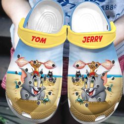 tom and jerry crocs, tom and jerry clog shoes unisex, cartoon crocs, movie cartoon crocs, tom and jerry, cat and mouse