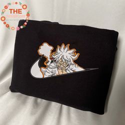 nike x luffy gear 5 embroidered sweatshirt, one piece anime embroidered sweatshirt, custom anime embroidered crewneck, e
