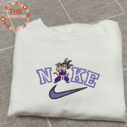nike x goku embroidered sweatshirt, dragon ball anime embroidered sweatshirt, anime embroidered crewneck, anime gift, em