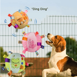 plush dog vocal toy ball funny interactive pet toys with bells cleaning tooth chew toy for small large dogs cats puppy