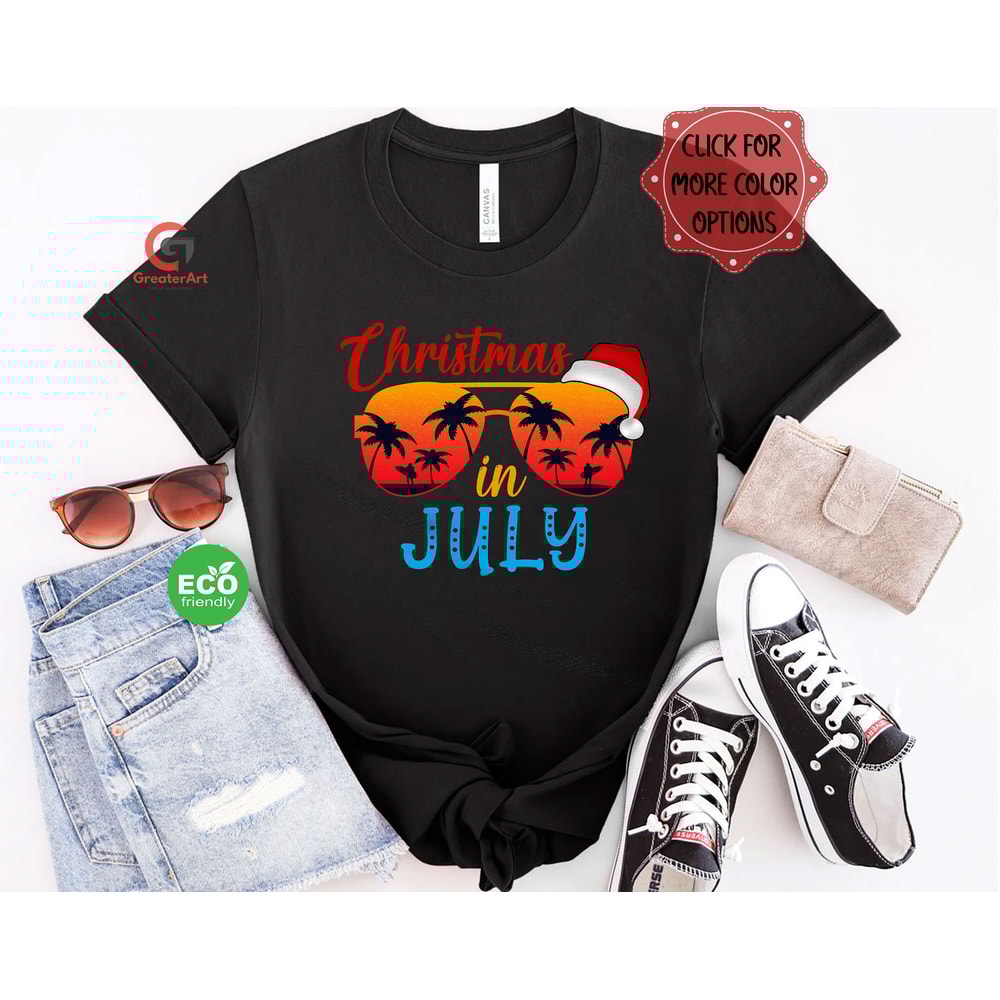 Beach Sunglasses Christmas in July Shirt, Summer Xmas Shirt Gift for Men Women Kids, Mele Kalikimaka Gift Tee, Gift for Him - 1.jpg