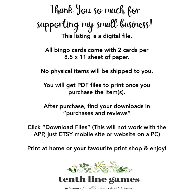 Christmas In July Game, Christmas in July Bingo, Party Game, For Adults and Kids, Printable Games, Instant Download, 30 Different Cards - 6.jpg