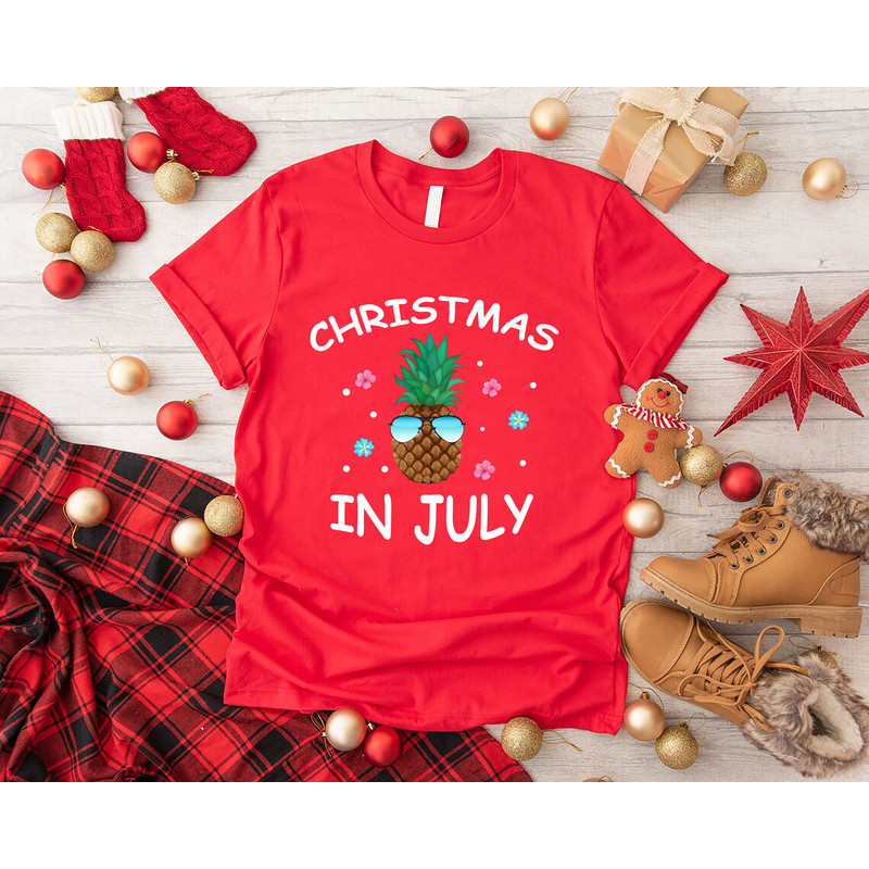Christmas in July Pineapple Shirt,Christmas Shirt,Summer Vacation Shirt,Hawaiian Christmas,Christmas in Summer Gift,Tropical Fruit Apparel - 4.jpg