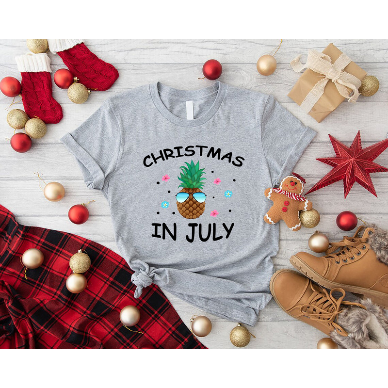Christmas in July Pineapple Shirt,Christmas Shirt,Summer Vacation Shirt,Hawaiian Christmas,Christmas in Summer Gift,Tropical Fruit Apparel - 5.jpg