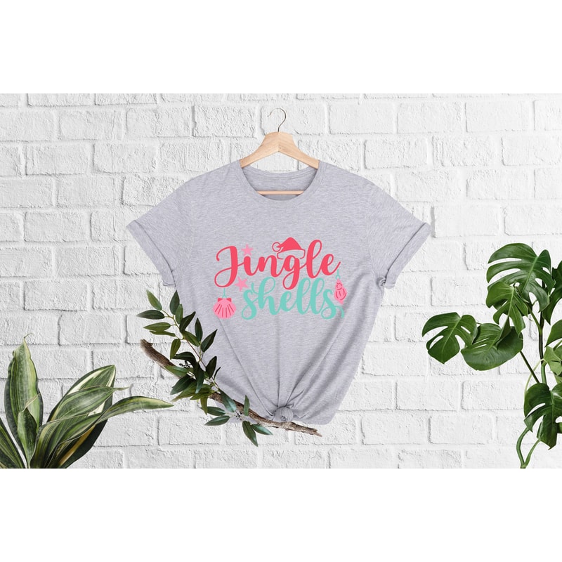 Christmas In July Shirt, Jingle Shells T-Shirt,Tropical Christmas, Christmas At The Beach, Xmas In Summer, Funny Summer Shirt, Beach Vibes - 5.jpg