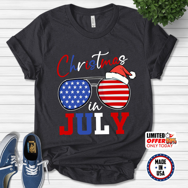 Christmas in July Shirt,Summer Christmas Shirt, Santa Hat, Tropical Christmas, Christmas Shirt, Funny Christmas, July Christmas T-19062306 - 1.jpg