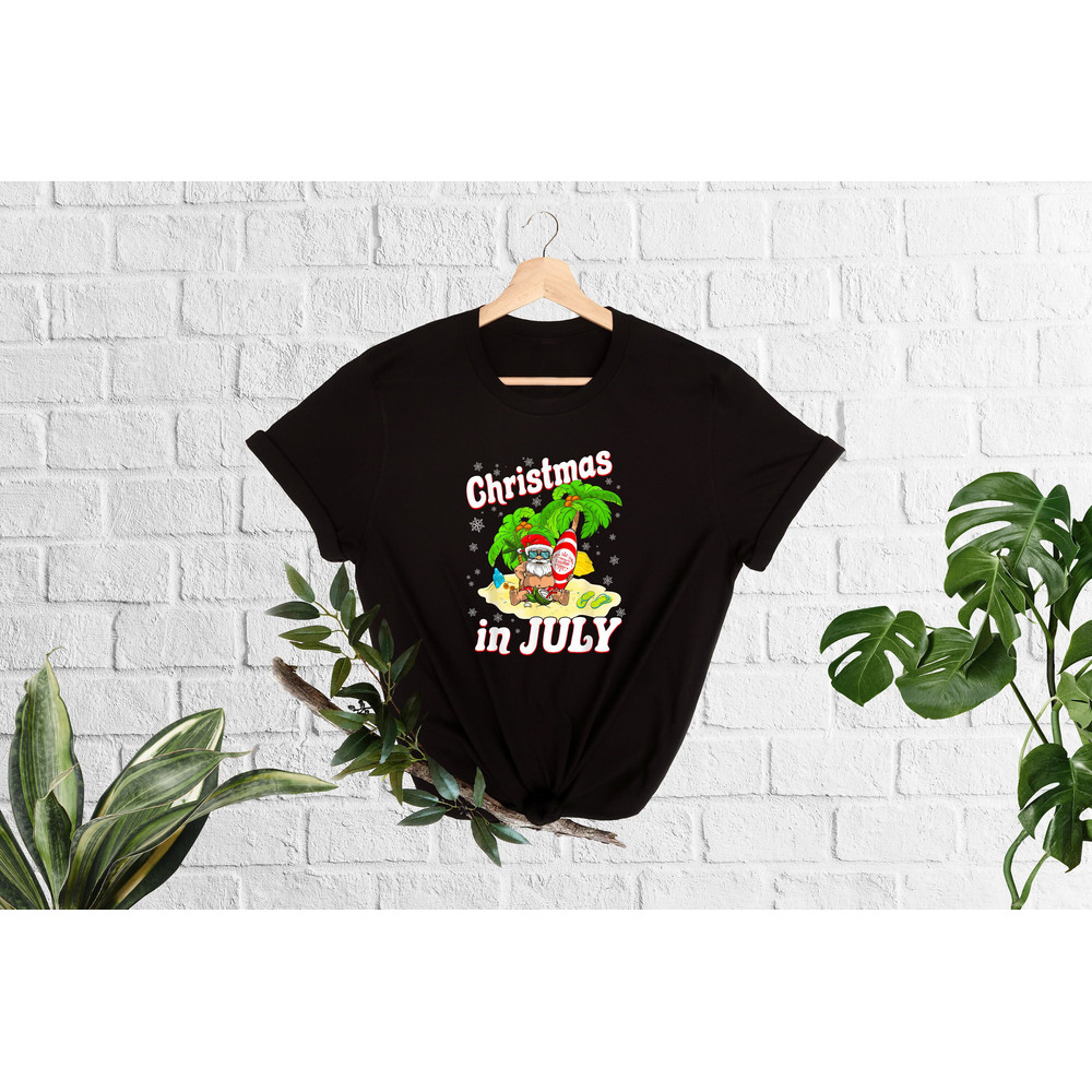 Christmas in July T-shirt, Santa At The Beach, Summer Vacation, Summer Santa, Xmas In July Shirt, Xmas In Summer Shirt, Beach Vacation Tee - 3.jpg