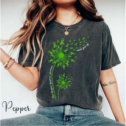 comfort color dandelion non-hodgkins lymphoma month shirt, dandelion green ribbon lymphoma cancer warrior support fighte