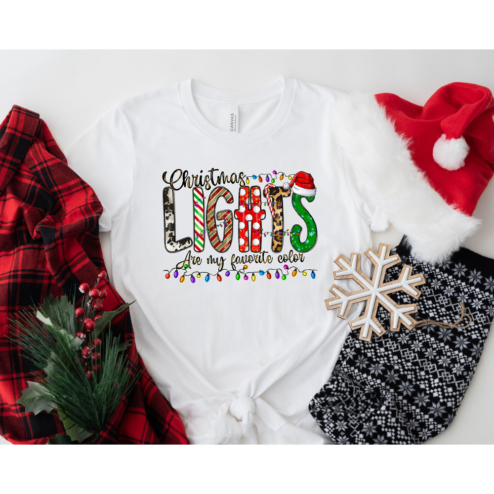 Christmas Lights Are My Favorite Color,Christmas T-shirt,Christmas Family Shirt,Christmas Gift,Holiday Gift,Christmas Family Matching Shirt - 2.jpg