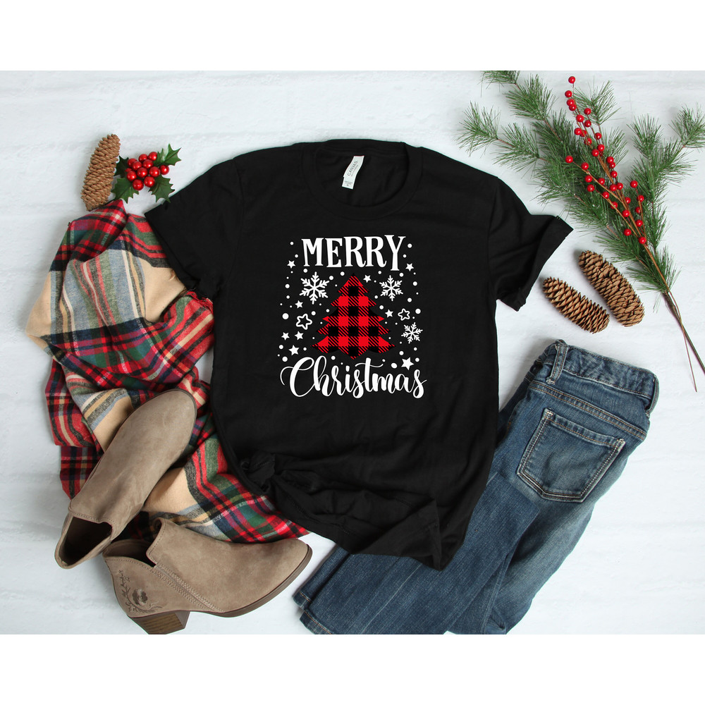 Christmas Tree Shirt, Buffalo Plaid Christmas Tree, Merry Christmas Shirt, Christmas Family Shirt, Christmas Shirt For Women, Holiday Shirt - 4.jpg