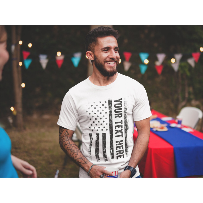 Custom Made Shirt USA Flag Patriotic Personalized T-shirt Your Own Printed Text Christmas Patriotic Gift Fathers Day Gift - 2.jpg