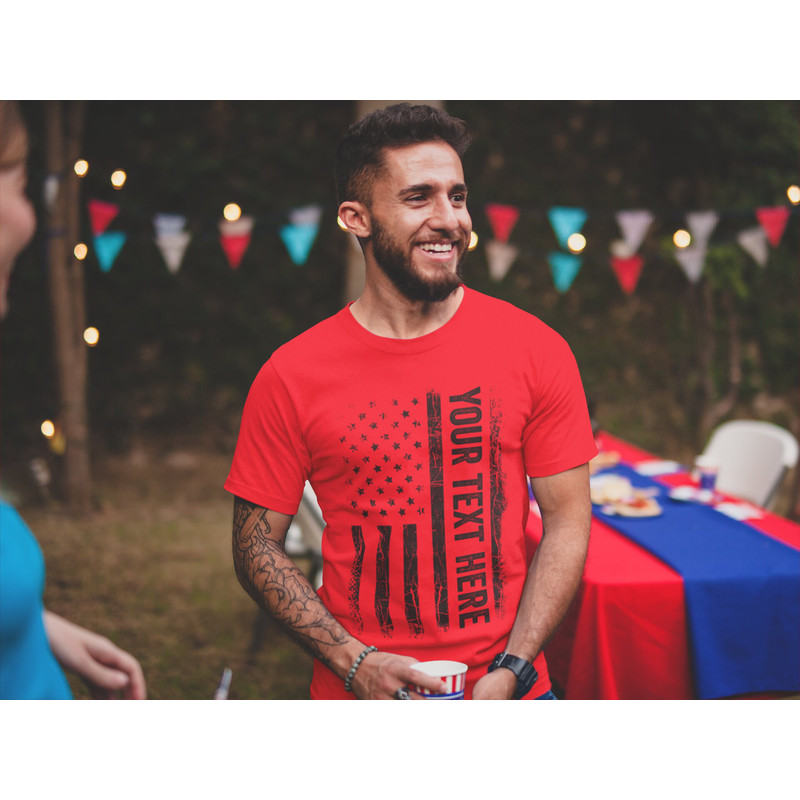 Custom Made Shirt USA Flag Patriotic Personalized T-shirt Your Own Printed Text Christmas Patriotic Gift Fathers Day Gift - 3.jpg