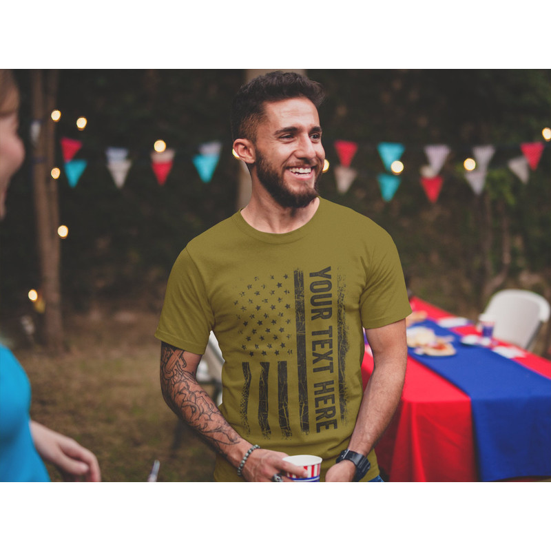 Custom Made Shirt USA Flag Patriotic Personalized T-shirt Your Own Printed Text Christmas Patriotic Gift Fathers Day Gift - 4.jpg