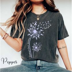 comfort color dandelion esophageal cancer awareness shirt, esophageal support team, cancer dandelion tee, support team,
