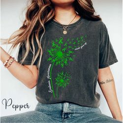 comfort color dandelion scoliosis awareness month tee, i wear green shirt, green ribbon scoliosis warrior support fighte