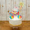 Merry Birthday Custom Cake Topper Choose Your CharactersSaying, Surfing Santa Birthday Ideas, Christmas in July Theme  Fully Assembled - 1.jpg