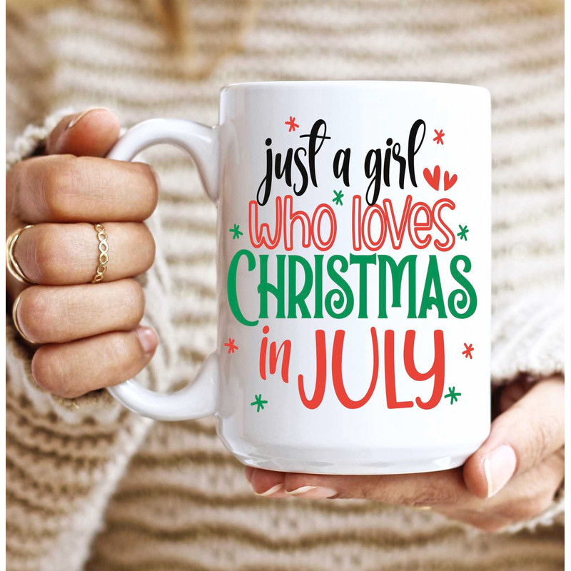 Personalized Christmas in July, Coffee Mug, Just a Girl Who Love Christmas in July, Summer Christmas, Tropical Christmas, July Christmas,Cup - 2.jpg