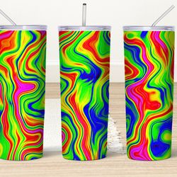 agate neon color tumbler, color tumbler, marble skinny tumbler