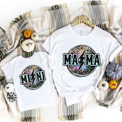 mama mini light bold t-shirt, mom and daughter mat