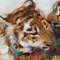 5 Original oil painting in a frame under glass - Tigers 7.2-5.3 in (18.5-13.5 cm)..jpg