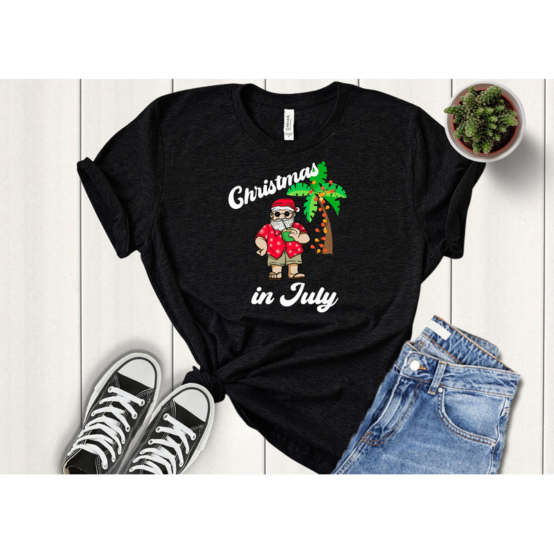Summer Christmas Gift, Funny Santa Summer Beach Vacation Shirt, Christmas in July, Santa Claus Shirt, Summer Santa Claus Shirt - 1.jpg