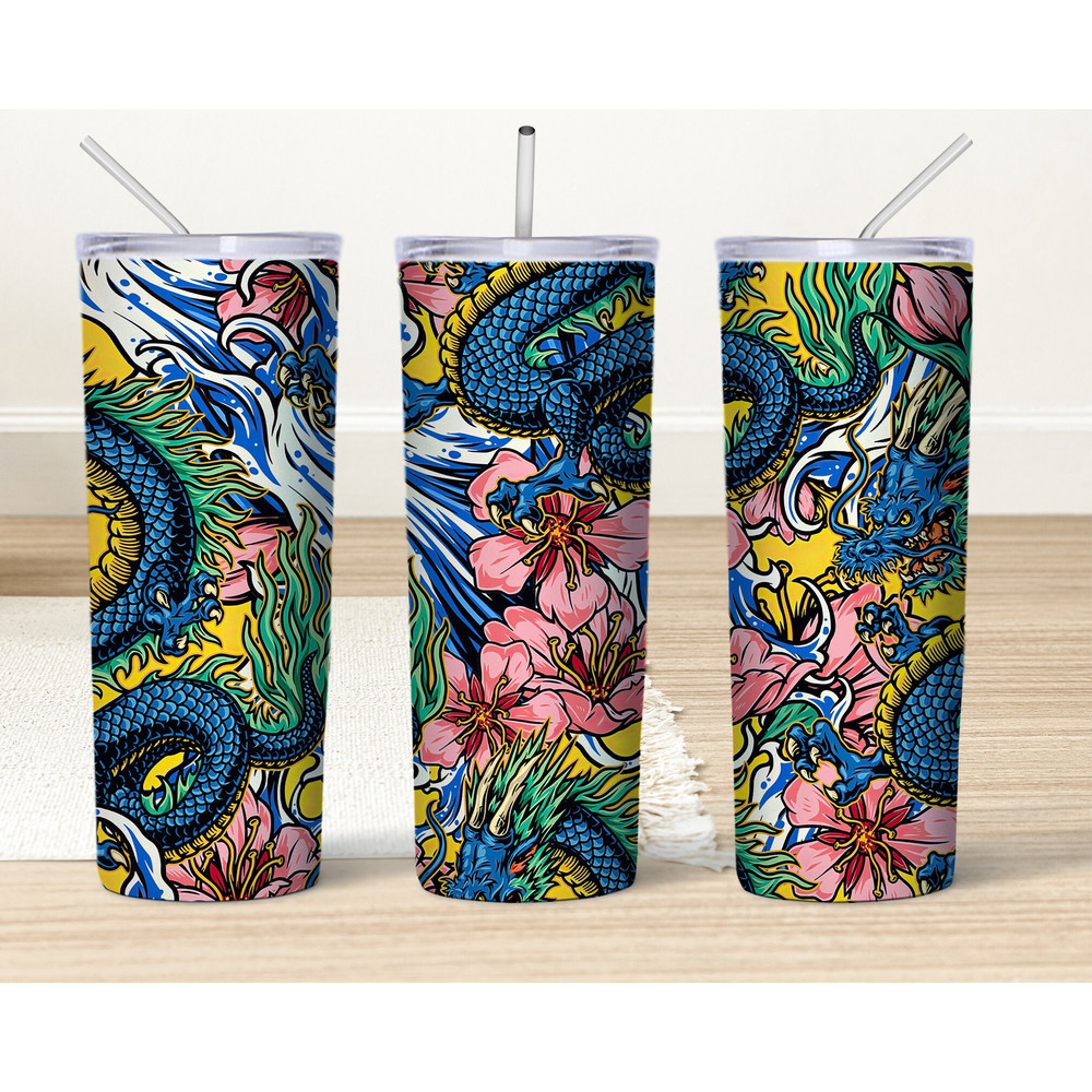 Chinese Dragon Tumbler, Dragon Tumbler, Dragon Skinny Tumbler.jpg