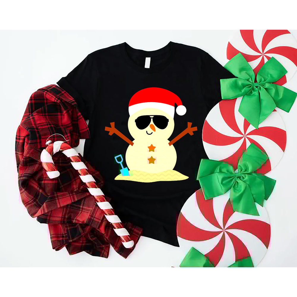 Beach Snowman Tshirt, Christmas in July, Christmas in Summer Gift, Christmas Snowman in July, Christmas in July Shirt Gift, Summer Xmas Tee - 6.jpg