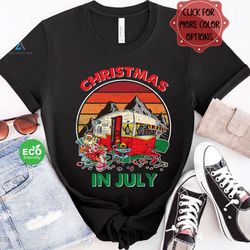 Christmas in July Santa Camping Trip Tshirt, Summer Vacation July Christmas Shirt, Gift for Camper, Summer Christmas Mat