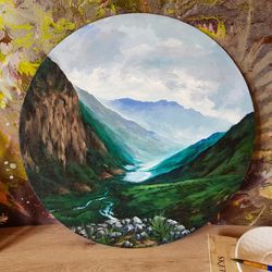 Original oil painting Mountain Landscape