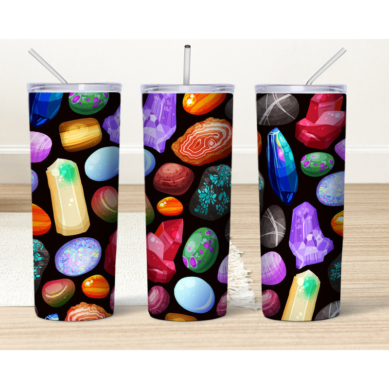 Gemstones Tumbler, Rocks Tumbler, Gemstones Skinny Tumbler, Mineral Specimen Tumbler.jpg