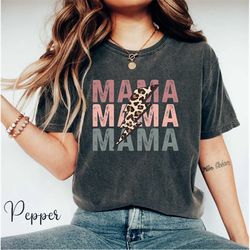 comfort color retro vintage mama shirt, leopard mama shirt, mama thunder shirt, motherhood shirt, girl mama shirt, boy m