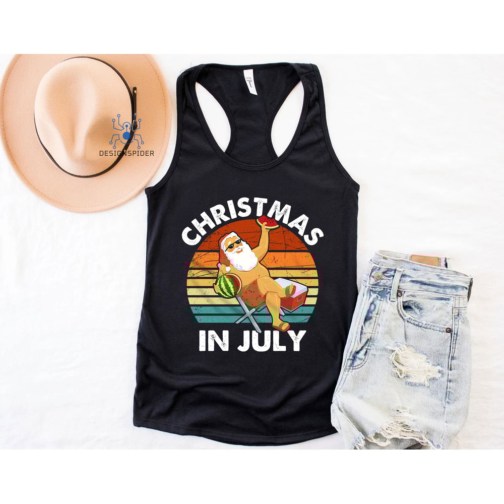 Funny Santa Christmas in July Shirt, Retro Summer Beach Vacation Shirts, Summer Santa T-shirt, Beach Christmas Holiday Gift - 5.jpg
