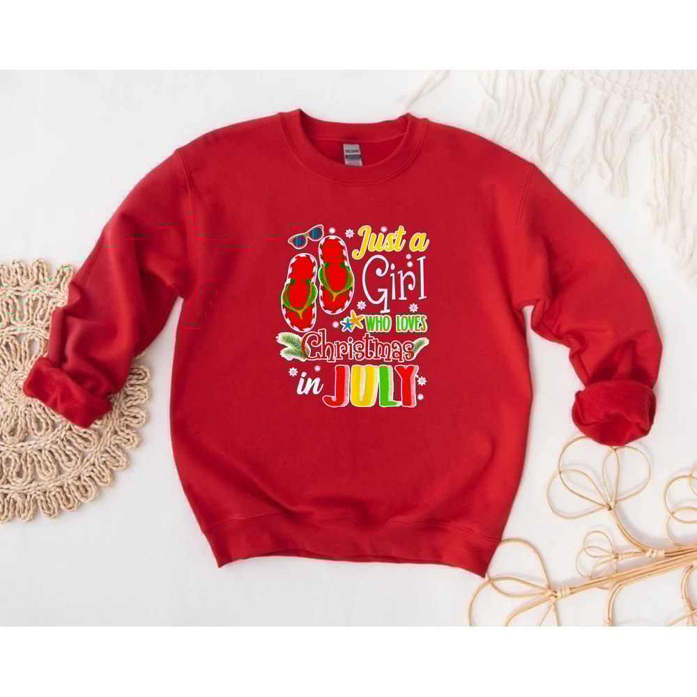 Just A Girl Who Loves Christmas In July Sweatshirt, Summer Christmas,Beach Vacation Shirt, Funny Summer Sweater,Xmas In Summer, Summer Vibes - 2.jpg