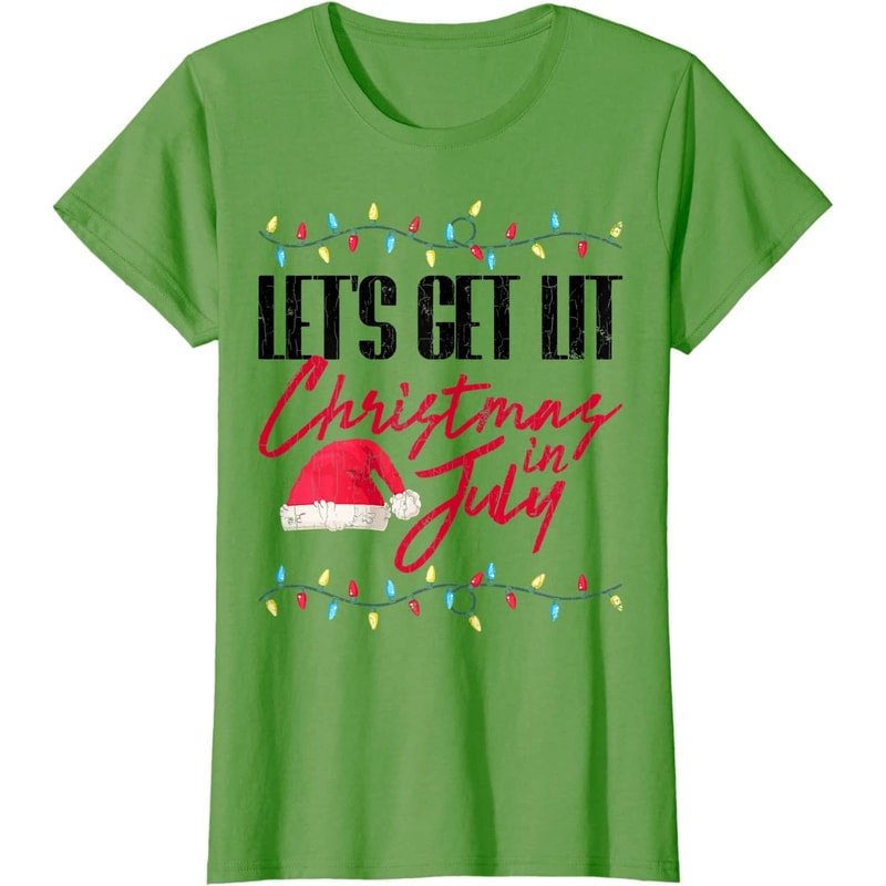 Let's Get Lit Funny Christmas In July Graphic T-Shirt - 41742 - 6.jpg