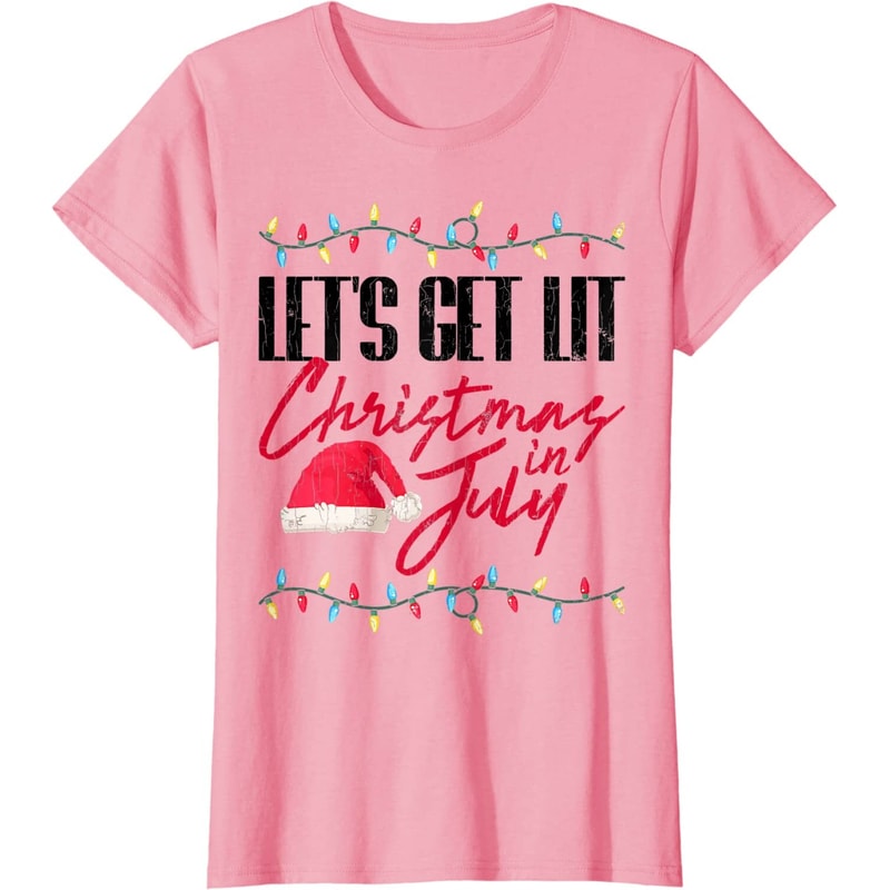 Let's Get Lit Funny Christmas In July Graphic T-Shirt - 41742 - 9.jpg
