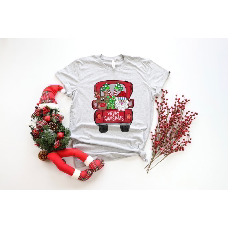 Merry Christmas Trees Truck Shirt, Christmas T-shirt, Christmas Family, Red Truck Shirt, Christmas Gift, Christmas Truck Family Shirts - 5.jpg
