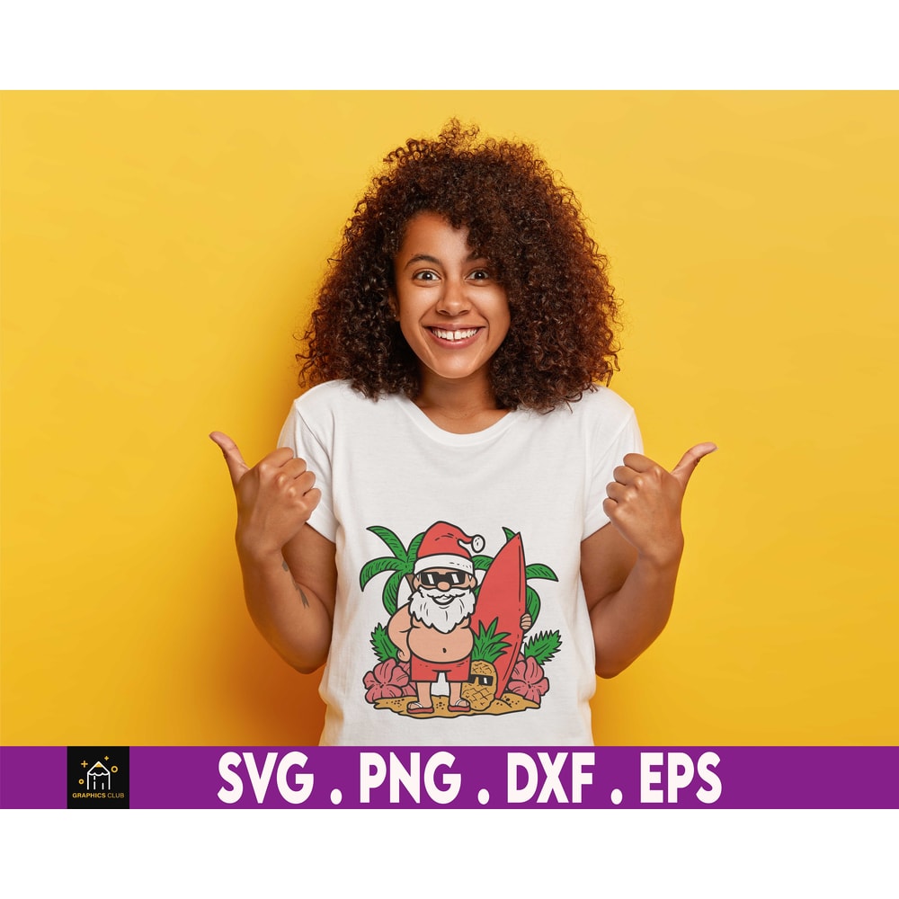 Santa Christmas In July Svg, Summer Vibes, Beach Vacation, Holiday Svg, Tropical Svg, Svg, Png Files For Cricut Sublimation - 2.jpg