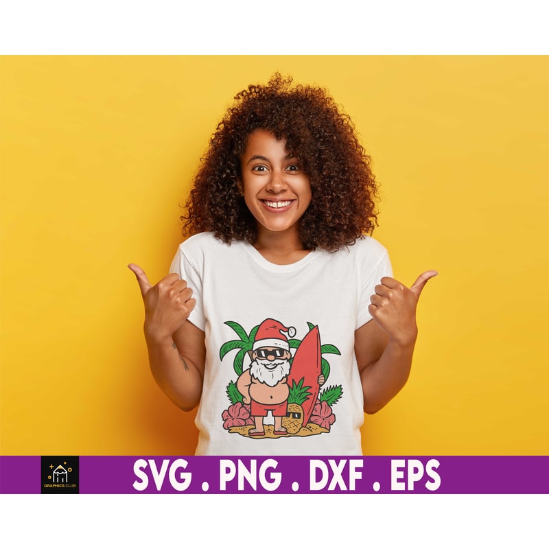 Santa Christmas In July Svg, Summer Vibes, Beach Vacation, Holiday Svg, Tropical Svg, Svg, Png Files For Cricut Sublimation - 2.jpg