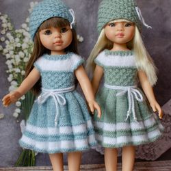 Knitted dress and hat for Paola Reina doll