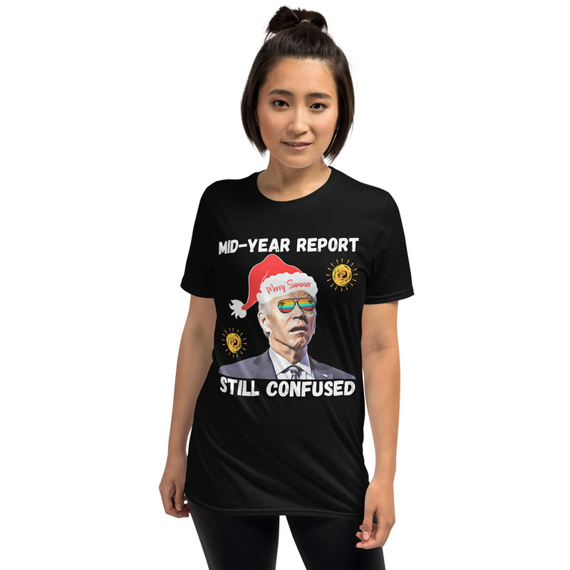 Christmas In July Biden Tshirt, Mid Year Report Still Confused, Summer Holiday Shirt, Mid Year Report Funny Santa Biden Tee, Republican Gift - 5.jpg