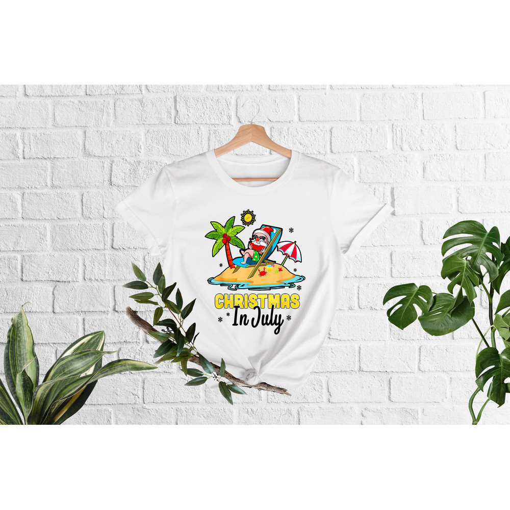 Christmas in July Shirt, Xmas in July Tshirt, Summer Santa Shirt,Santa At The Beach, Funny Summer Gift,Tropical Christmas, Funny Beach Vibes - 3.jpg