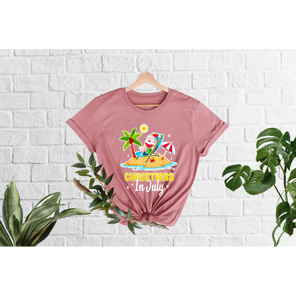 Christmas in July Shirt, Xmas in July Tshirt, Summer Santa Shirt,Santa At The Beach, Funny Summer Gift,Tropical Christmas, Funny Beach Vibes - 5.jpg