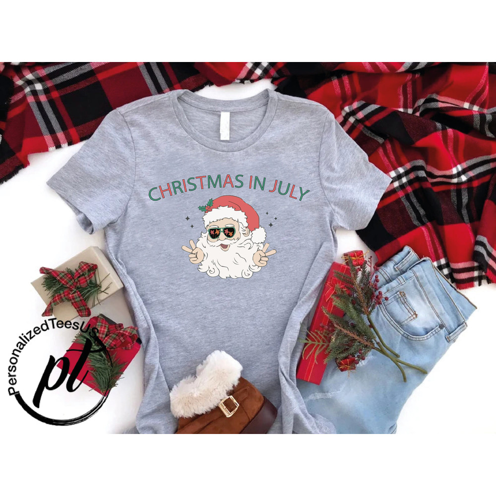Christmas in July Shirt,Santa with Sunglasses,Christmas Santa Shirt, Christmas Party Tee,Xmas in July Shirt,Christmas Lover Shirt,Santa Tee - 5.jpg