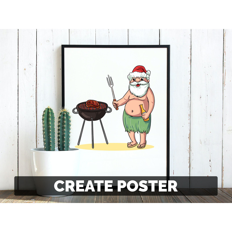 Christmas in July SVG Grilling BBQ Santa Claus PNG Grill Party Hawaiian Santa Clipart - 4.jpg
