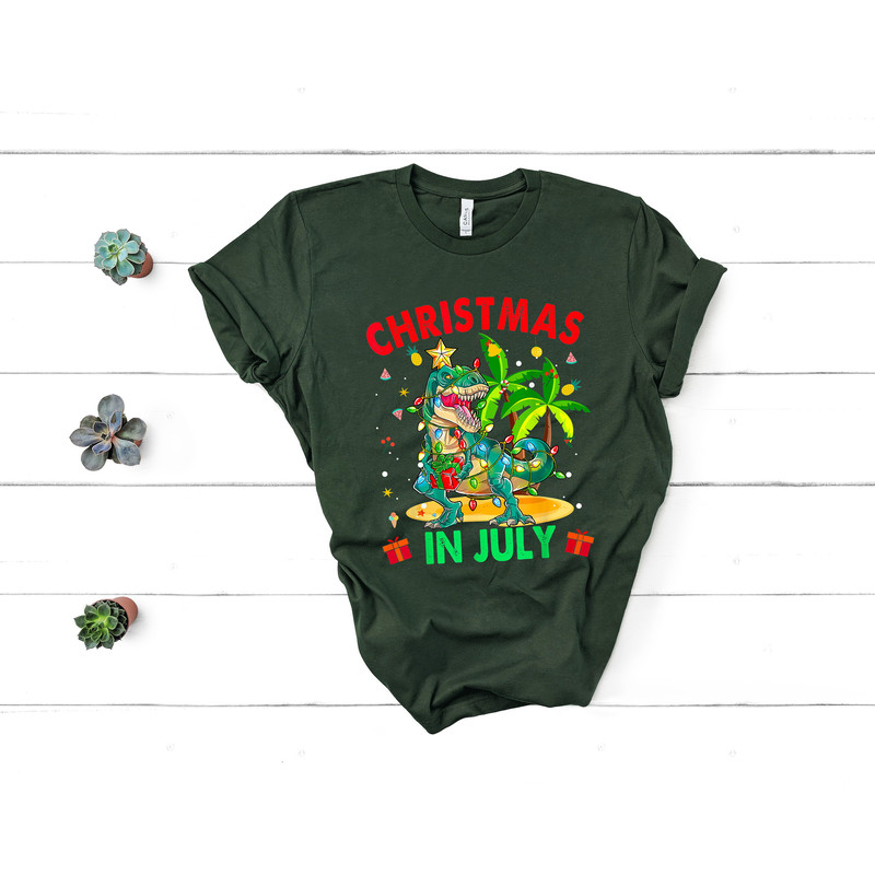 Christmas in July Tee, Holiday Santa Claus Tee, Family Summer Vacation Tee, Santa At The Beach, Xmas In Summer Tee, Tropical Christmas Tee - 3.jpg